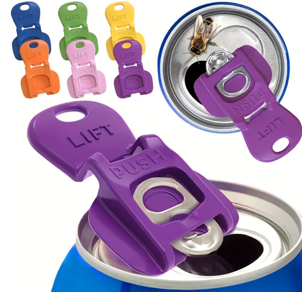 6 Pack Can Lids Tab Openers Colorful Drink Covers for Soda Beer Camping