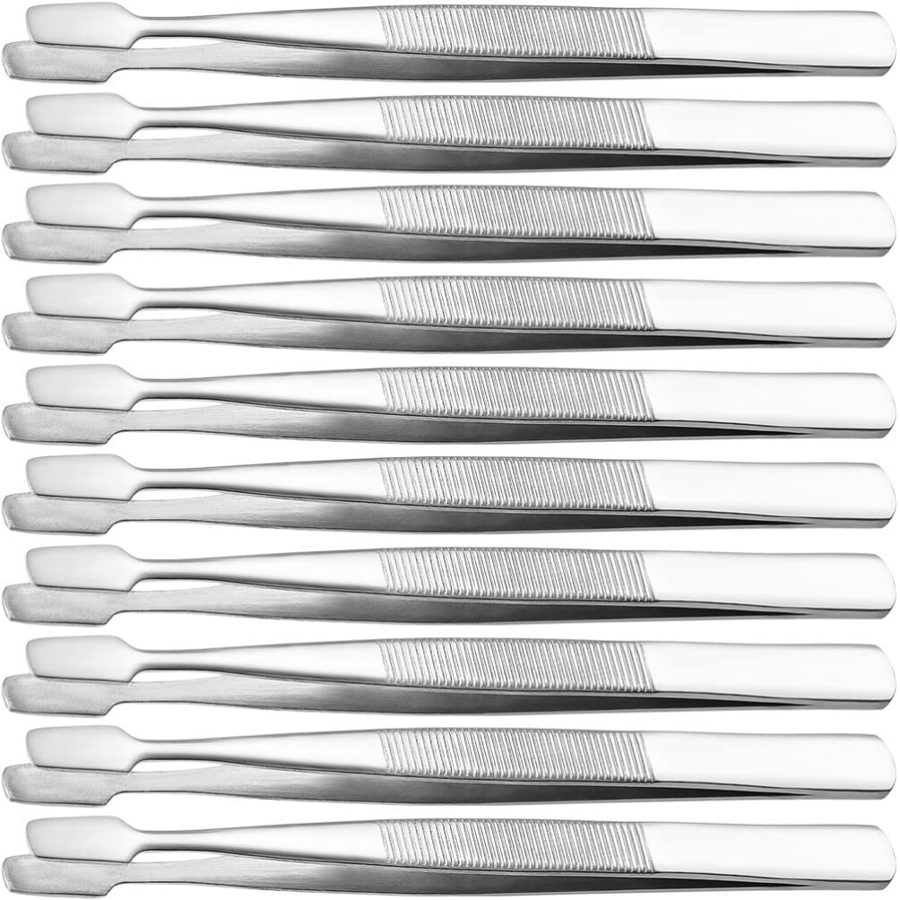 10 PCS Stainless Steel Stamp Tongs Philately Tweezers for Stamp Collecting