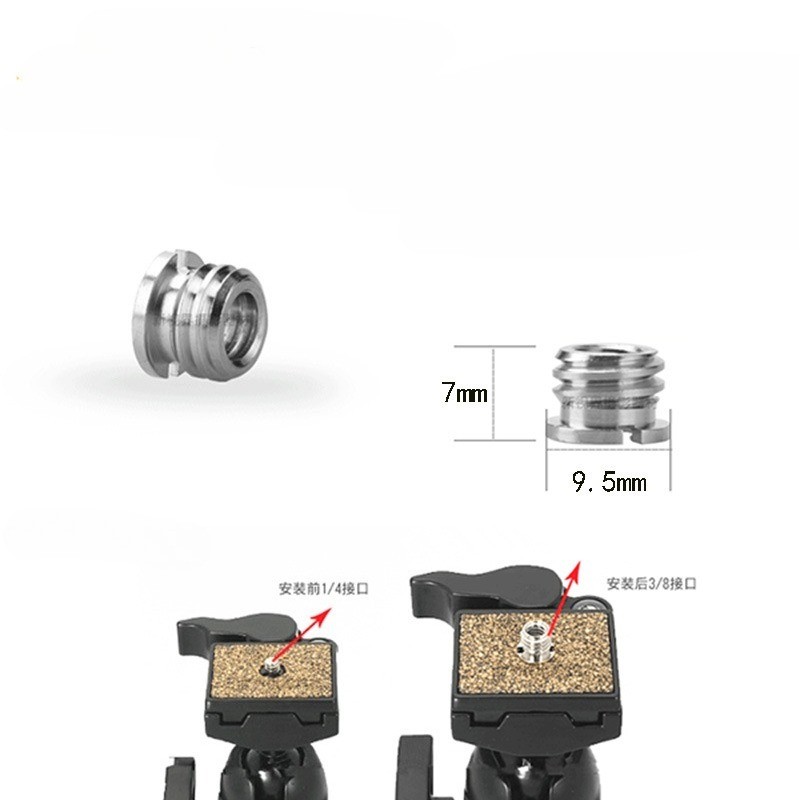 10PCS 1/4" To 3/8" Adapter Screw Adapter Nut Tripod Head Interface Conversion