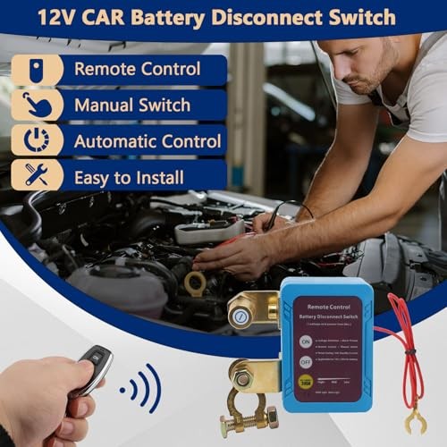 12V 240A Remote Kill Switch for Car, Remote Battery Disconnect, Control Auto