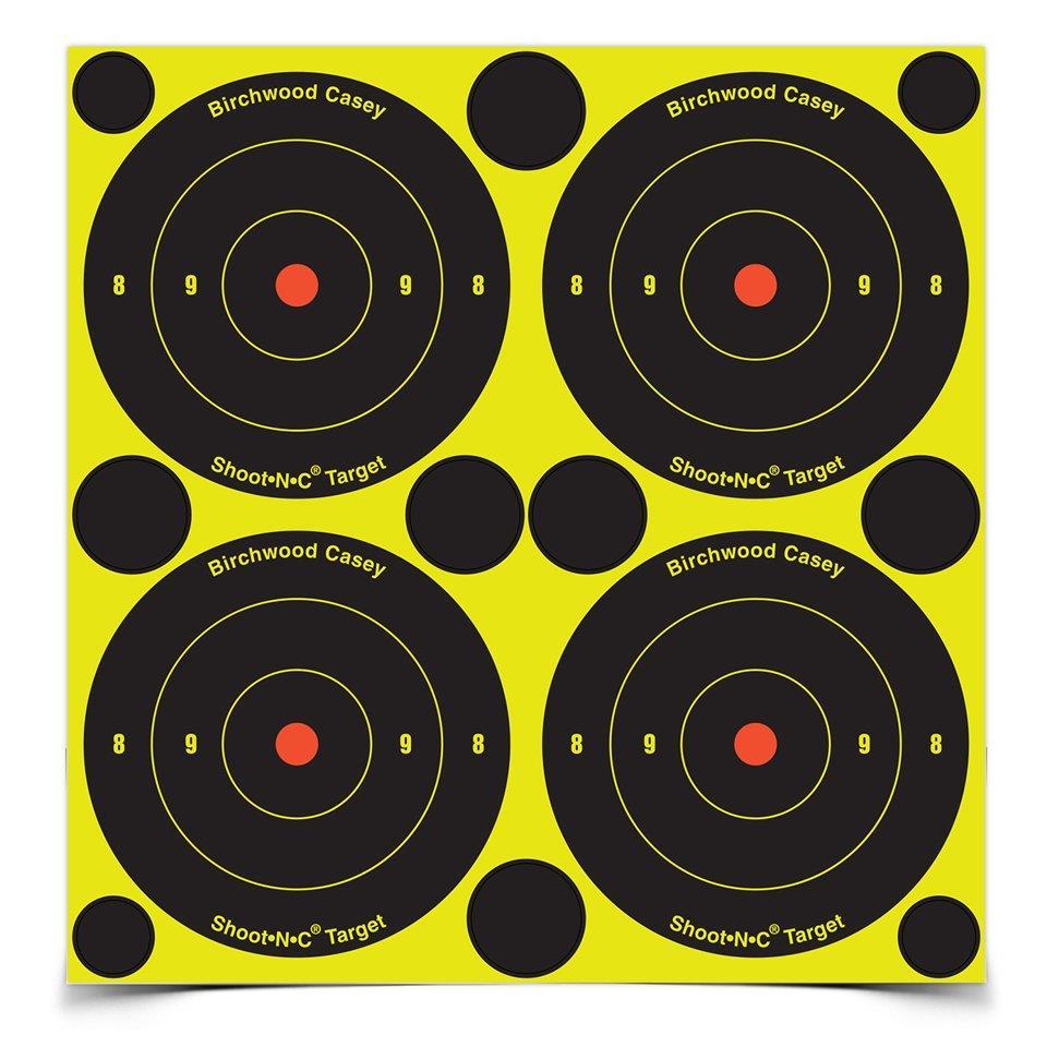 Pkg of 12 Birchwood Casey (48) 3" Bullseye Shoot-N-C Targets Spots Self Adhesive