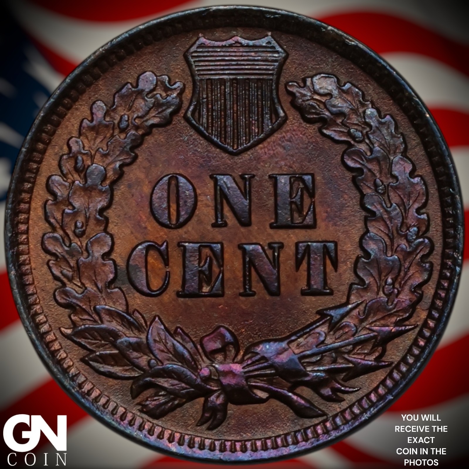 1904 COLOR Indian Head Cent Penny A7190