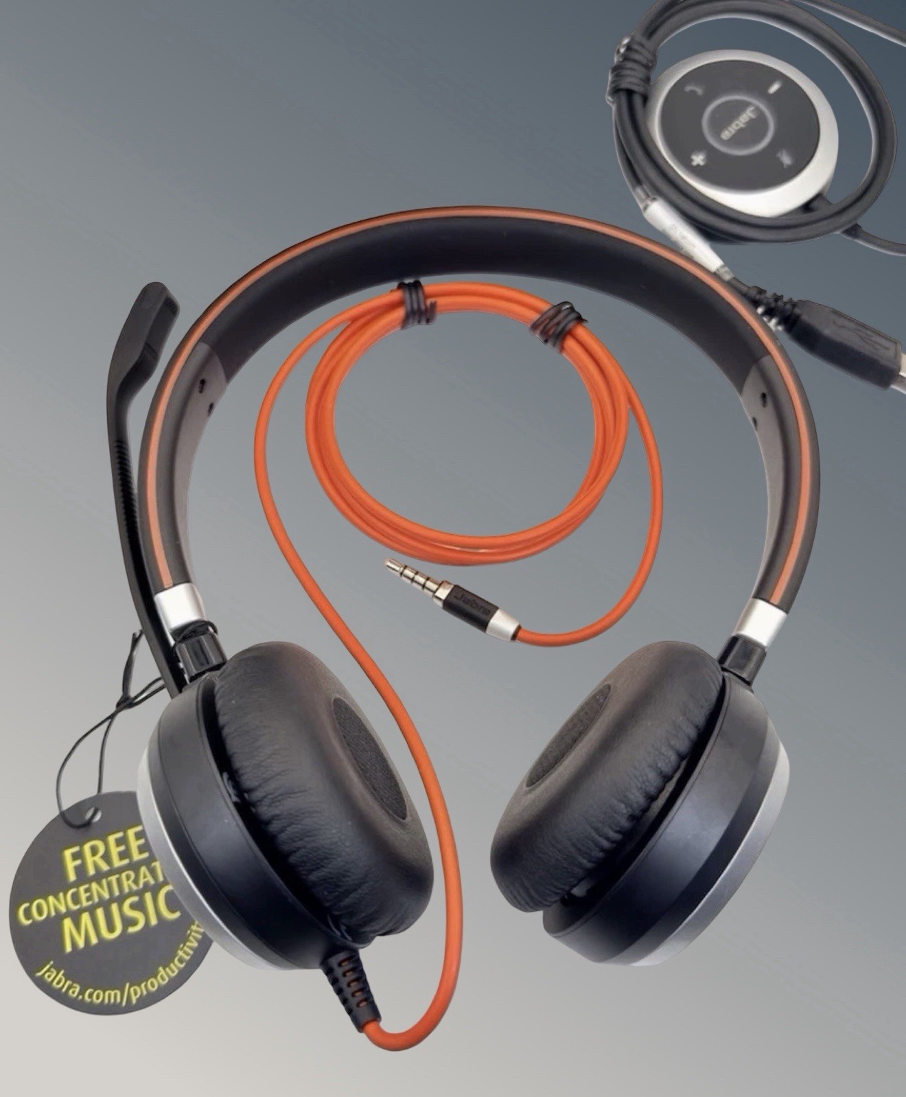 Jabra Evolve 40 Mono Headset Black USB 3.5mm Skype PC Mac Boom Mic Case