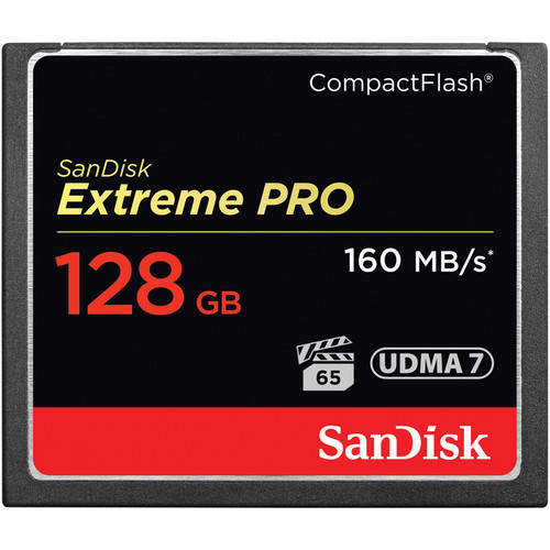 SanDisk 128GB Extreme Pro CompactFlash Memory Card (160MB/s) - Authorized Dealer