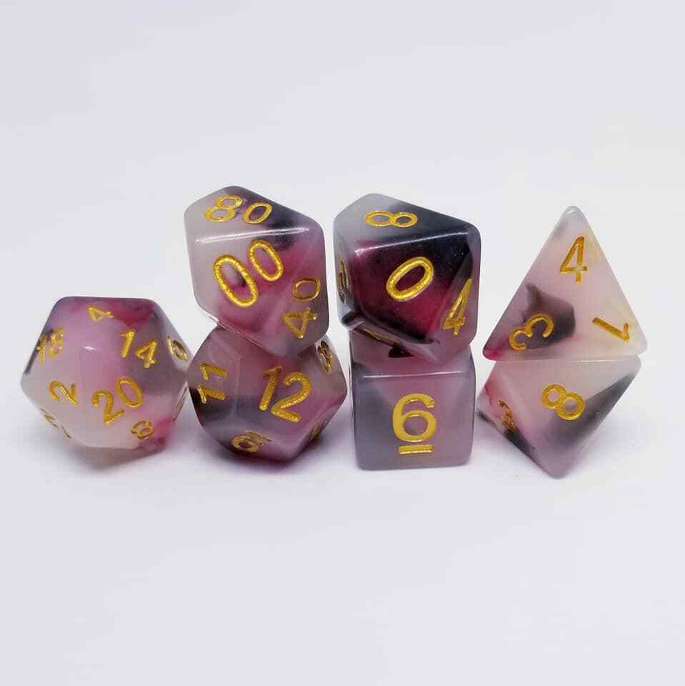 Blood Ghost 7 Dice Set Polyhedral RPG DnD Dungeons Dragons Pathfinder d20 B