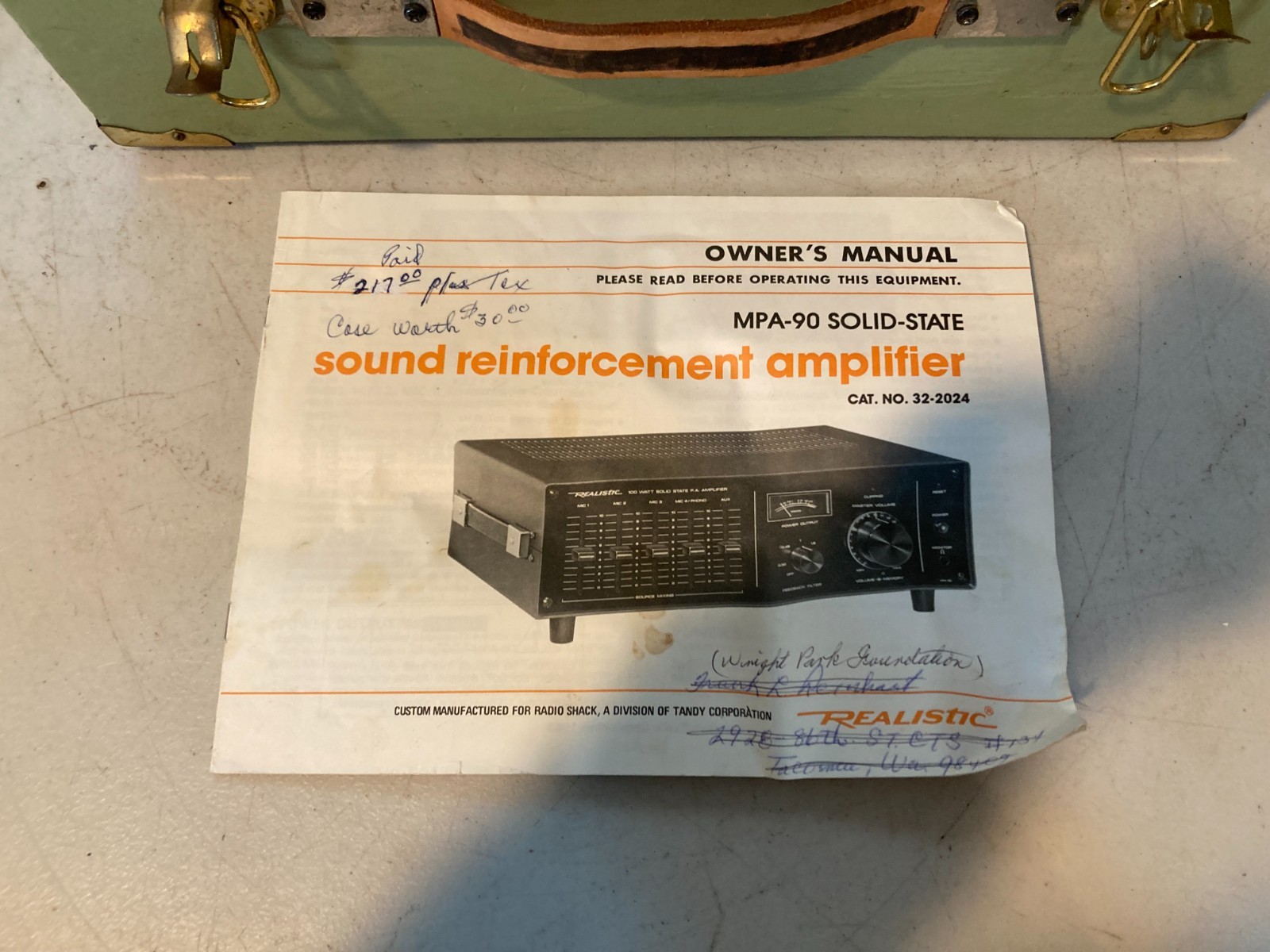 Realistic MPA-90 Watt Solid State PA Mixer Equalizer Amplifier 32-2024A