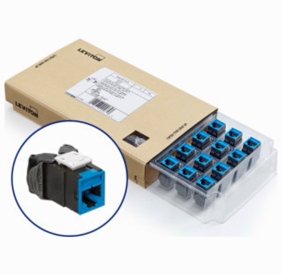 Leviton ATLAS-X1™ Cat 6A UTP QUICKPORT™ Jack, Blue, GREENPACK™ 12-Pack