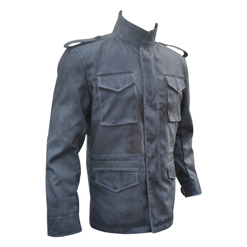 Men T-800 Terminator Arnold Schwarzenegger M-65 Field Gray Jacket with Studd
