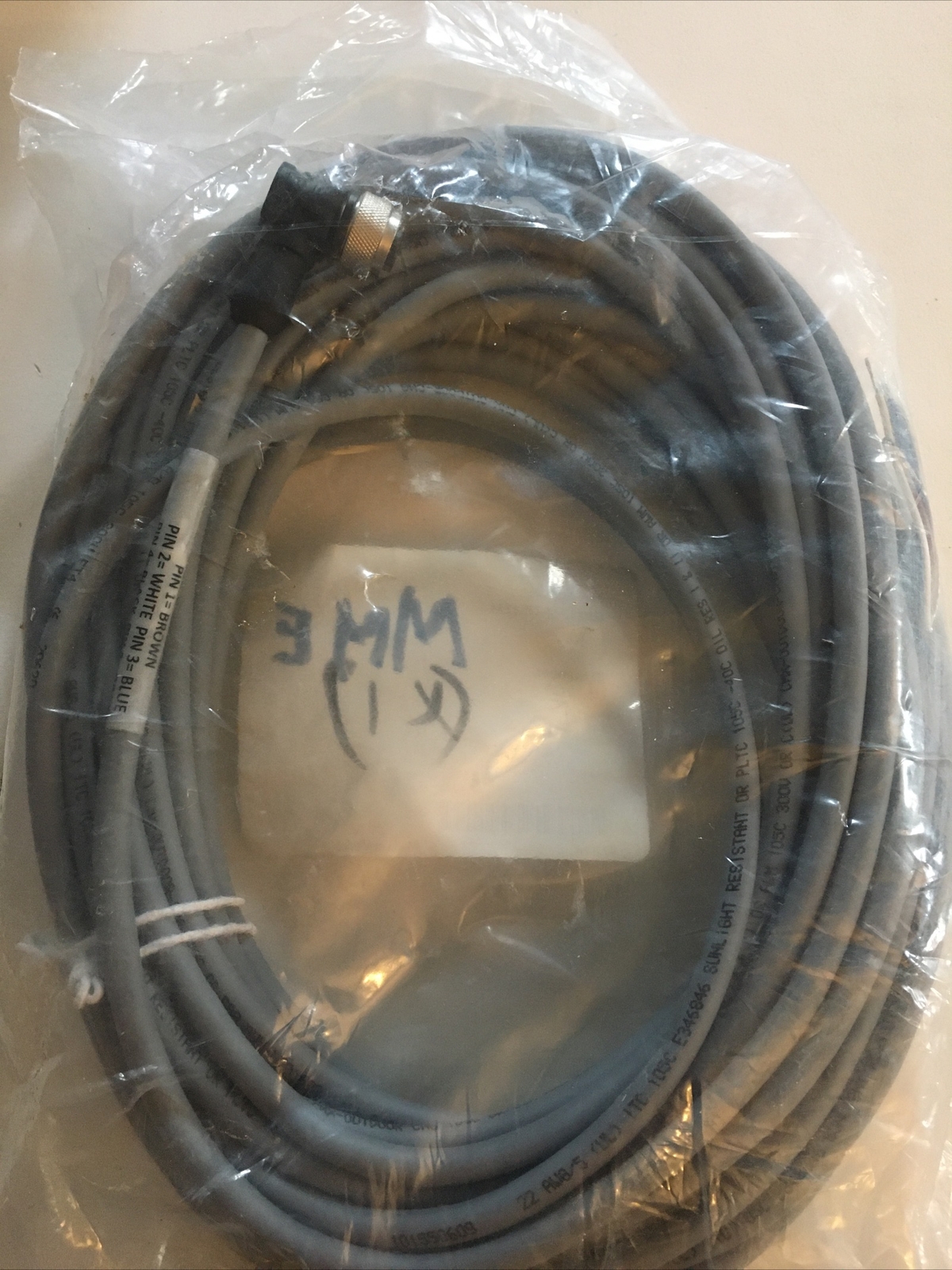 M12 Transducer Female Cable 5 Pin Right Angle Plug Shielded TDM12-5F-CR-12M