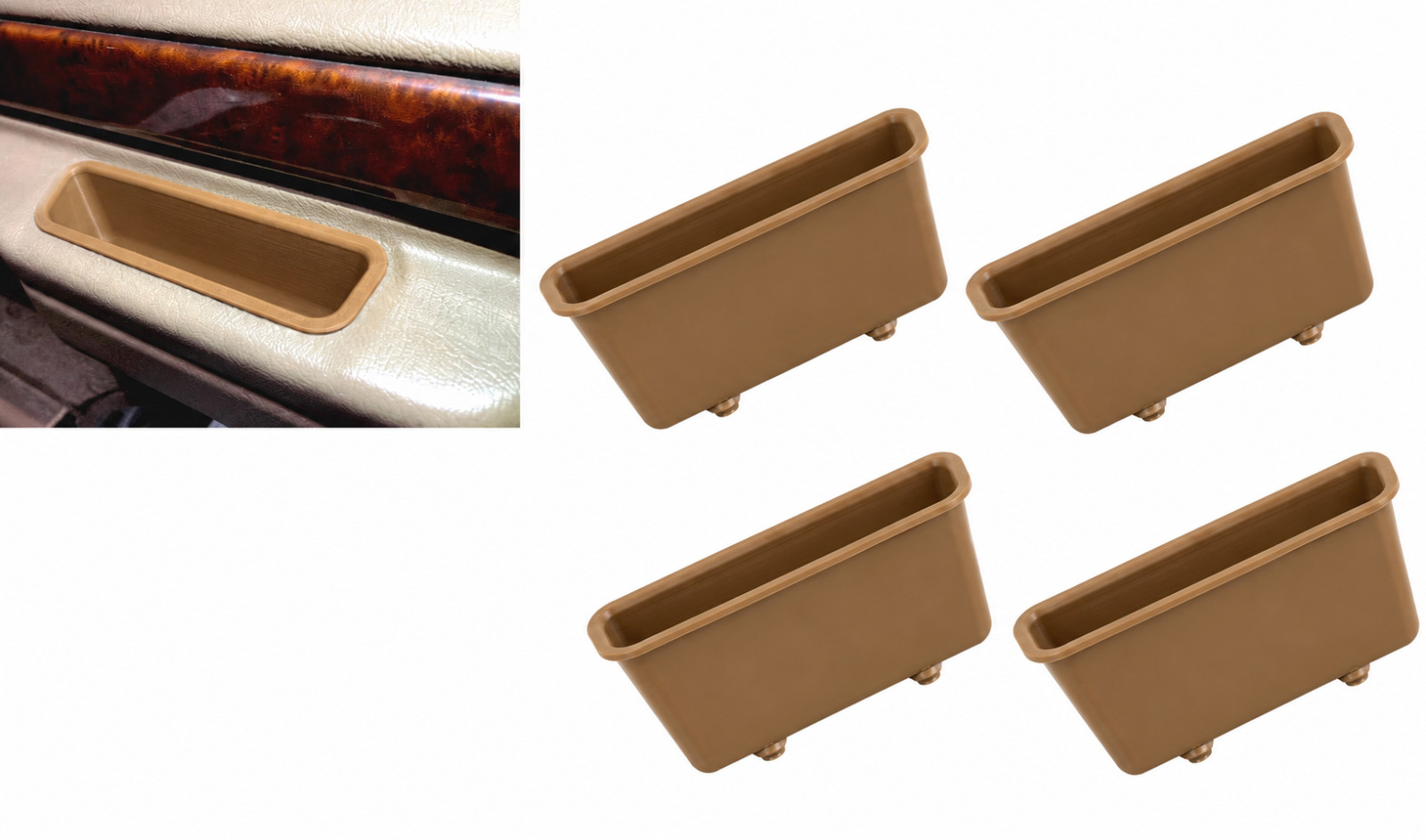 LAND ROVER RANGE ROVER CLASSIC 1987-1995 INTERIOR DOOR PULL HANDLES SET 4 BEIGE