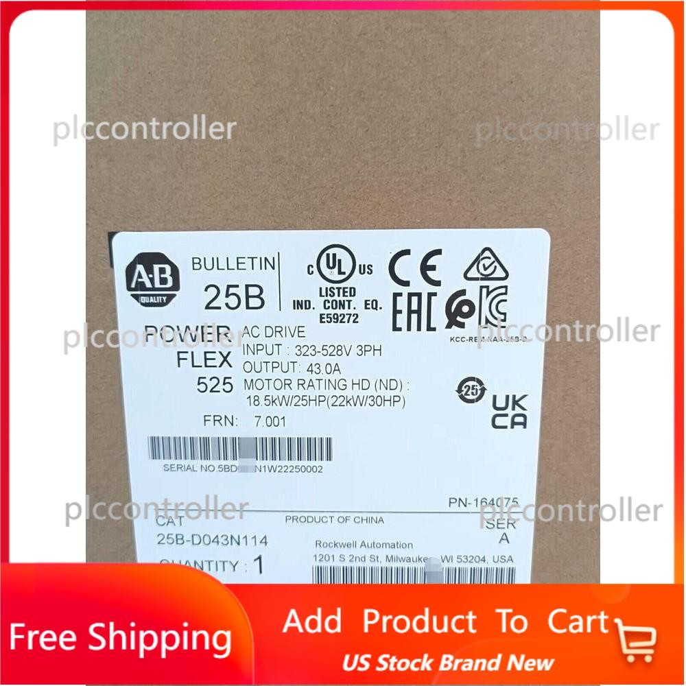 25B-D043N114 AB 25BD043N114 PowerFlex 525 22KW AC drive  US Free Tax