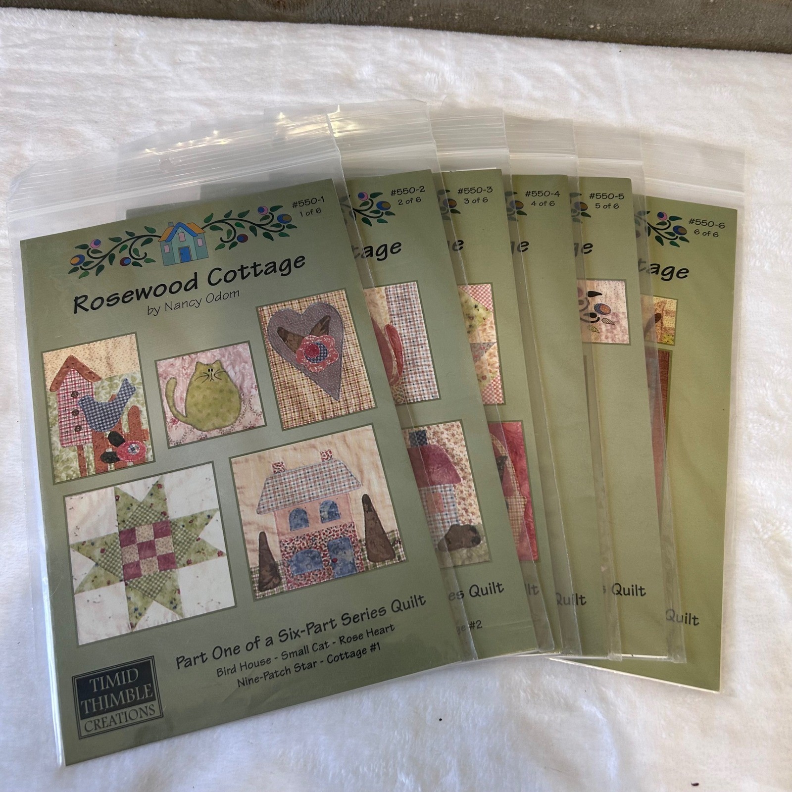 Quilt Pattern Rosewood Cottage by Nancy Odom Series 1-6 Timid Thimble  550