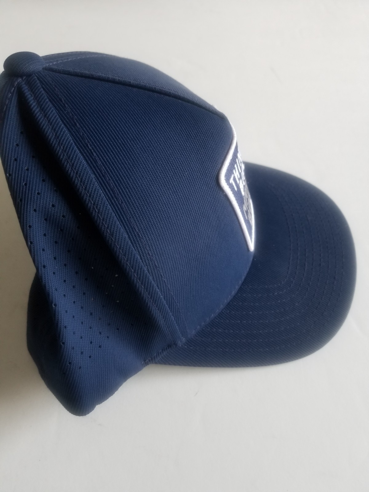 Thinking Birdie Making Bogey Patch Panel Blue Players Snapback by Asher Golf