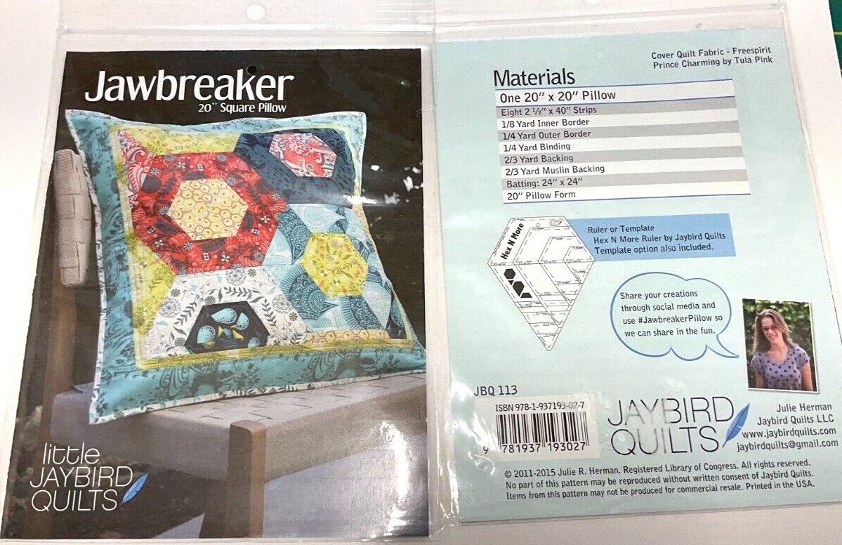 JAYBIRD QUILTS #JBQ113 JAWBREAKER 20" PILLOW