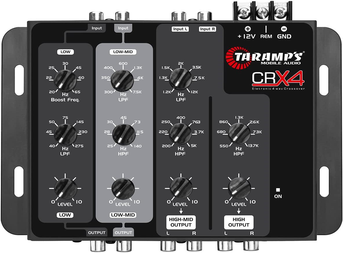 Taramps CRX4 Electronic 4 Way Crossover Rca Channels 8 Volts Rms Car Audio Pr...