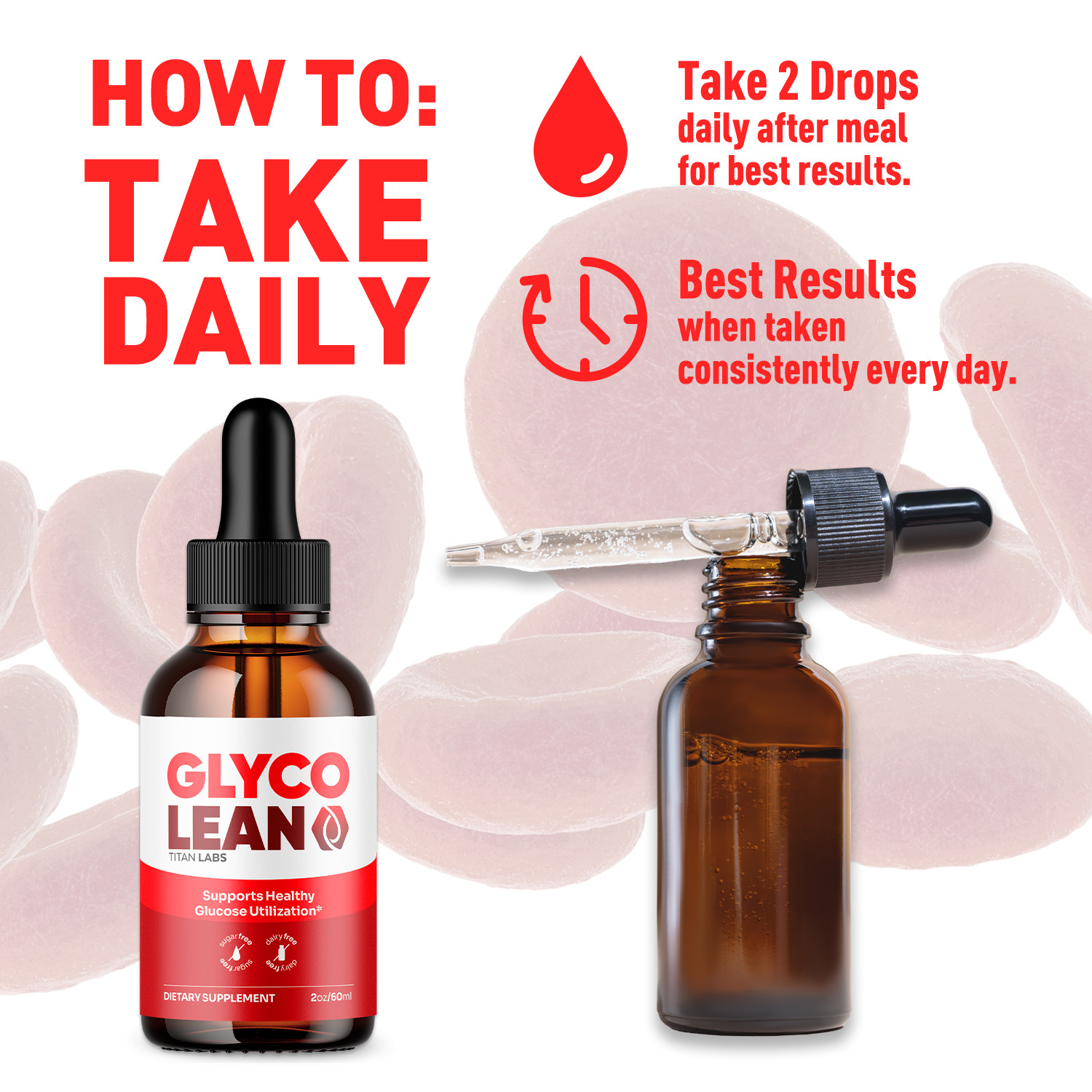 (3 Pack) Glyco Lean Blood Support Drops GlycoLean Vitamin Supplement 90 Servings