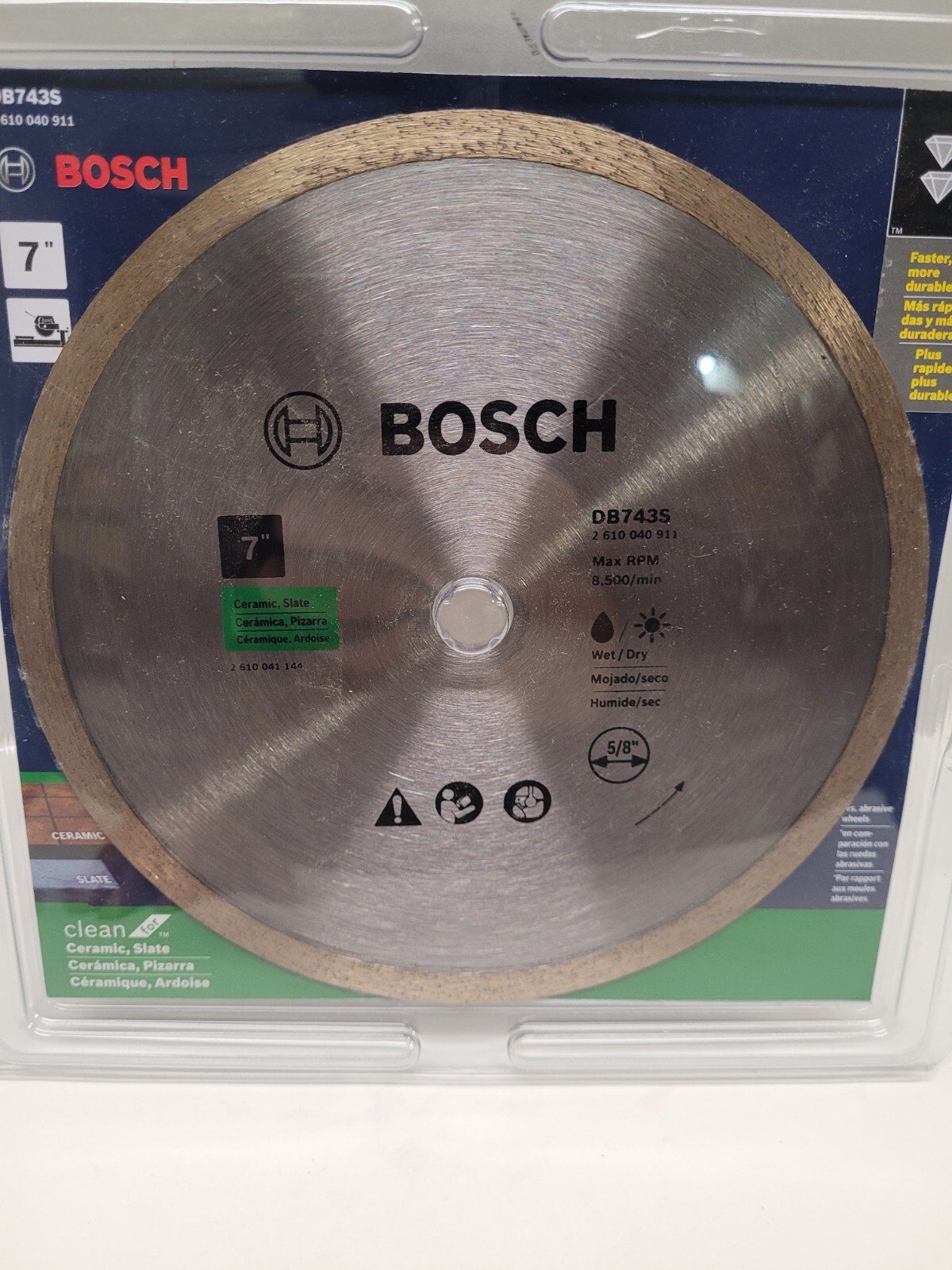 BOSCH DB743S 7" Diamond Blade For Ceramic/Slate