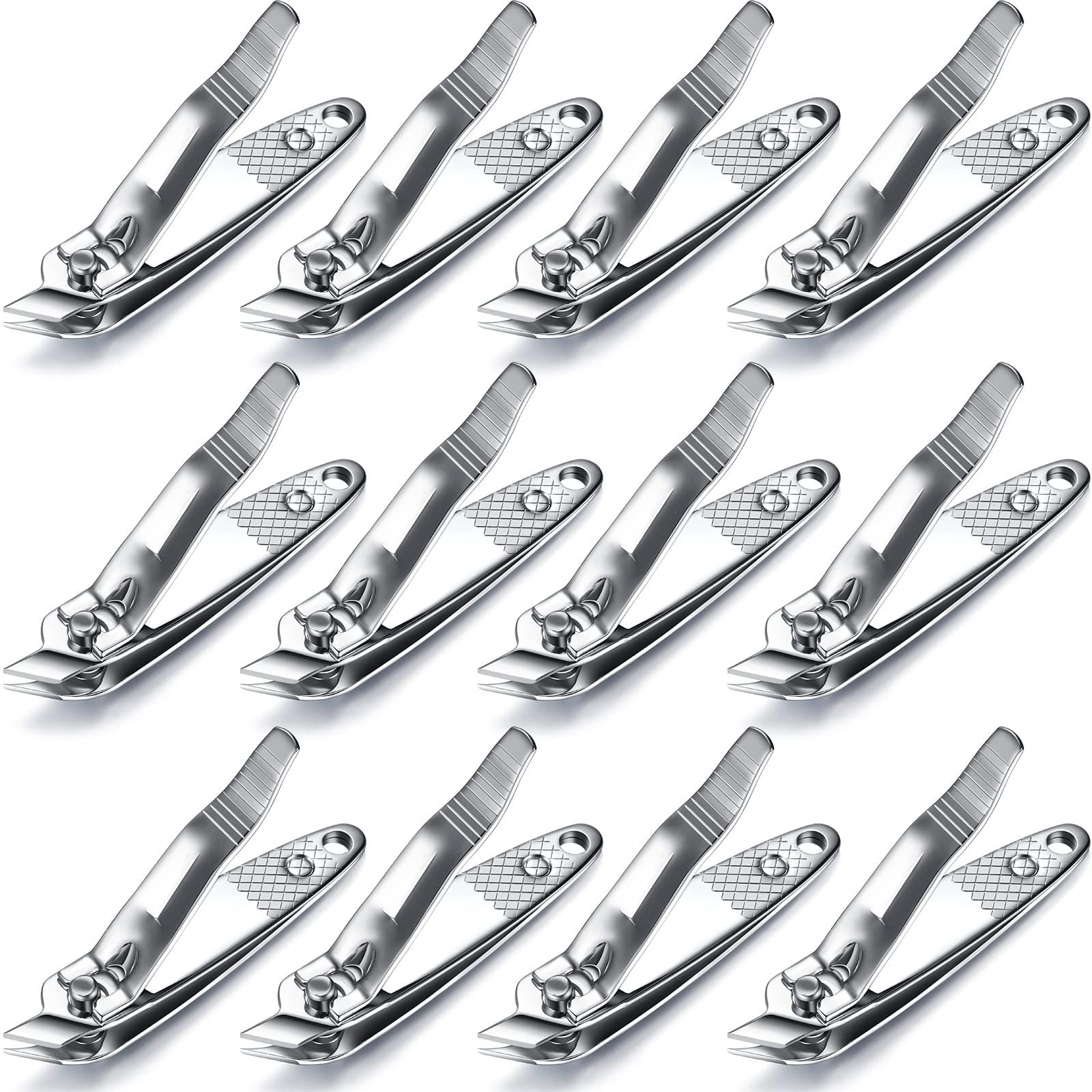 12 Pcs Slanted Edge Nail Clippers Metal Side Cuticle Clippers for Nails Cutting