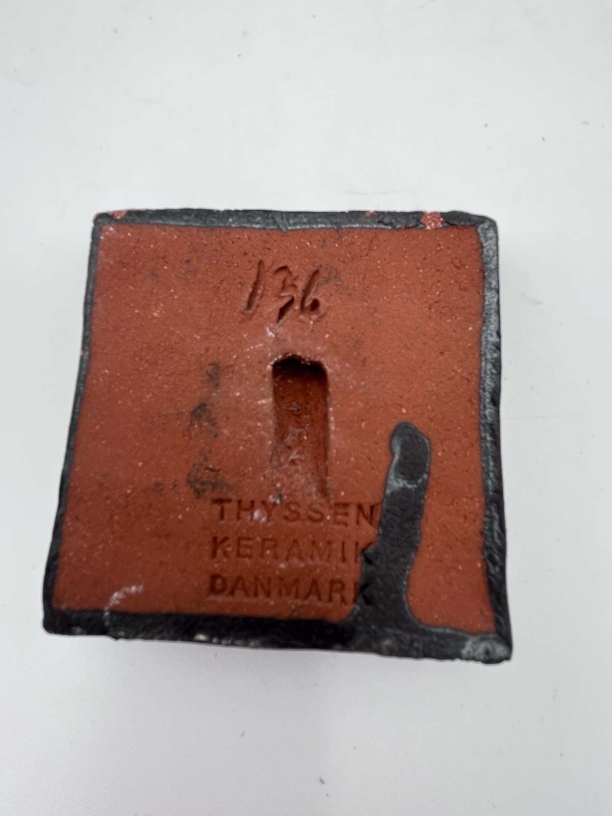 Viking Ship/Warriors THYSSEN Keramik Danmark Small Glossy Terracotta Tile #136