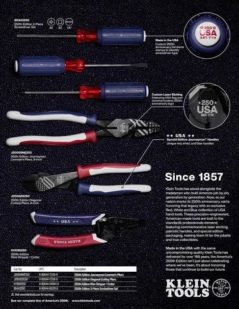Klein Tools 250th Edition Tool Set, Electrical tool set