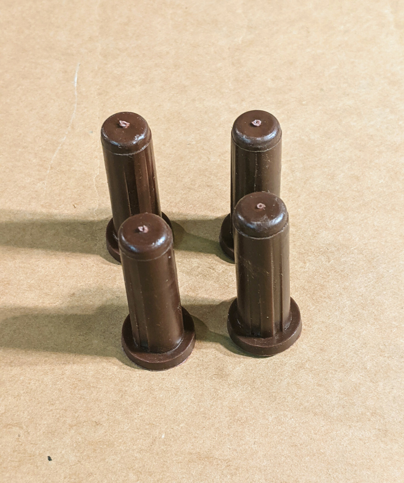 Set of (4) Caster Roller Plastic Leg Socket Inserts/Plugs- 1/2" outside diameter