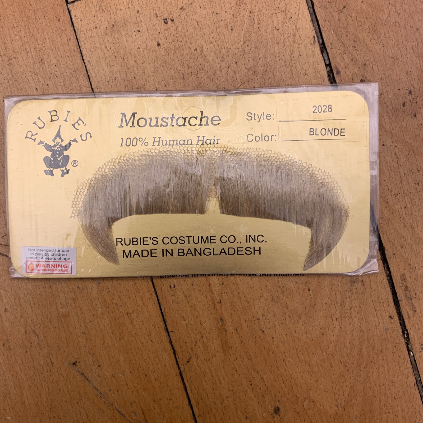 HUMAN HAIR WINCHESTER MOUSTACHE Theater COSTUME TOUPEE TAPE 2028 Blonde
