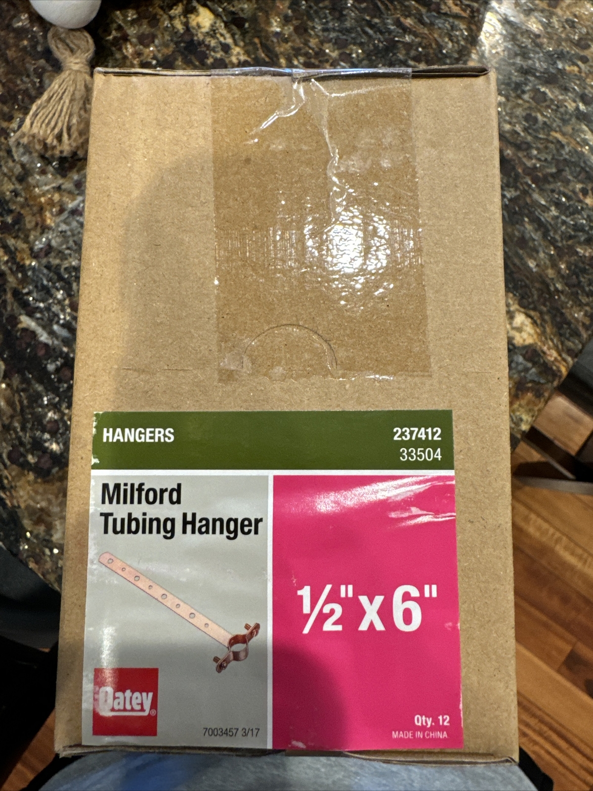 Oatey 33504 1/2" x 6" Copper Plated Milford Type Pipe Hanger Strap - Pack of 12