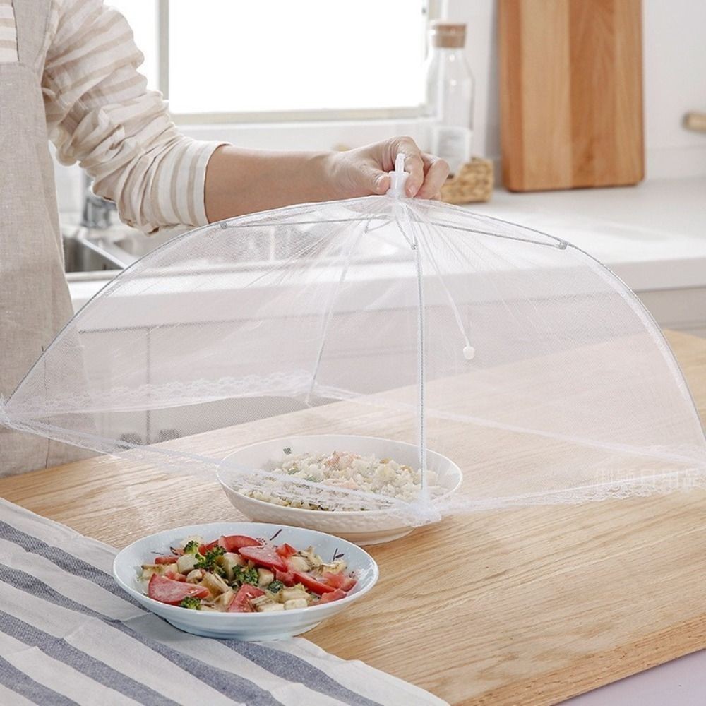 Breathable Dining Table Mesh Cover Foldable Vegetable Cover Umbrella