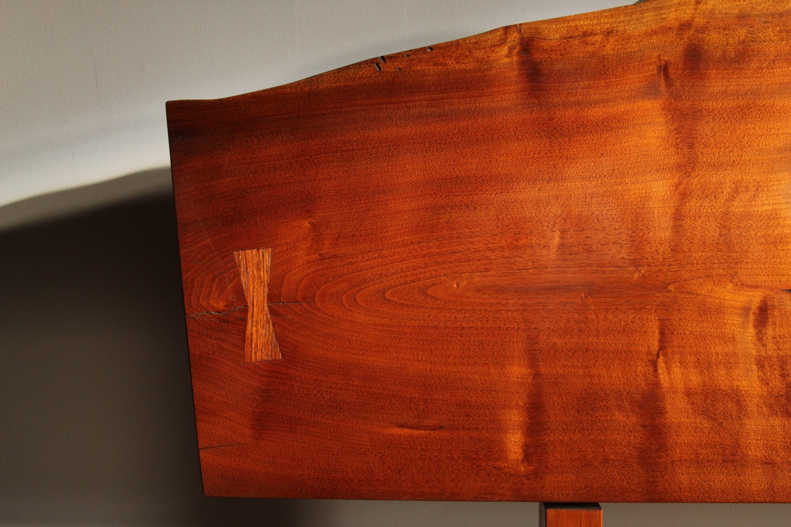 Studio Live-Edge Walnut Bench by Gino Russo, 1970s