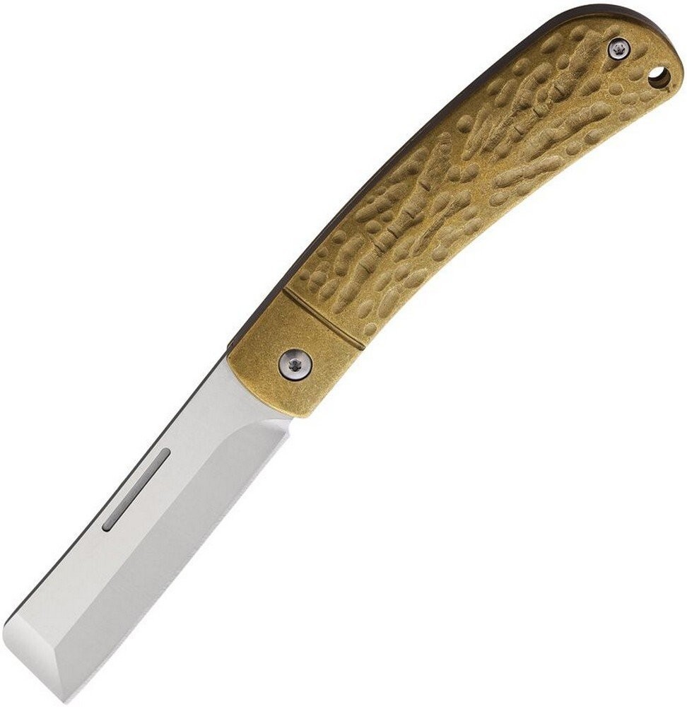 Rough Ryder Pocket Knife Steel Blade Brass Handle - RR2284-BRASS-SLIP-JOINT-VG10