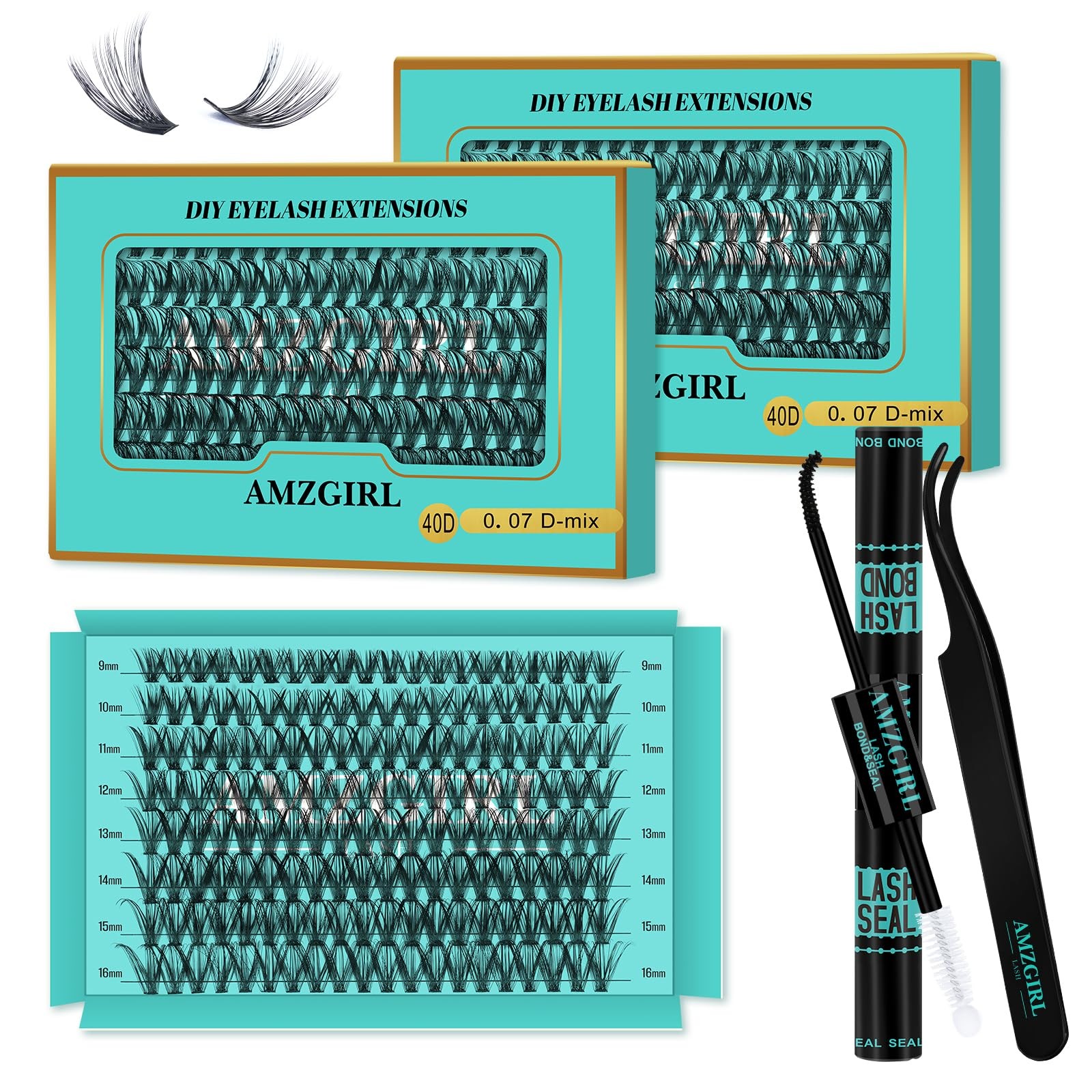 Lash Clusters Kit 320Pcs, Eyelash Extension 1 count (Pack of 1), Black