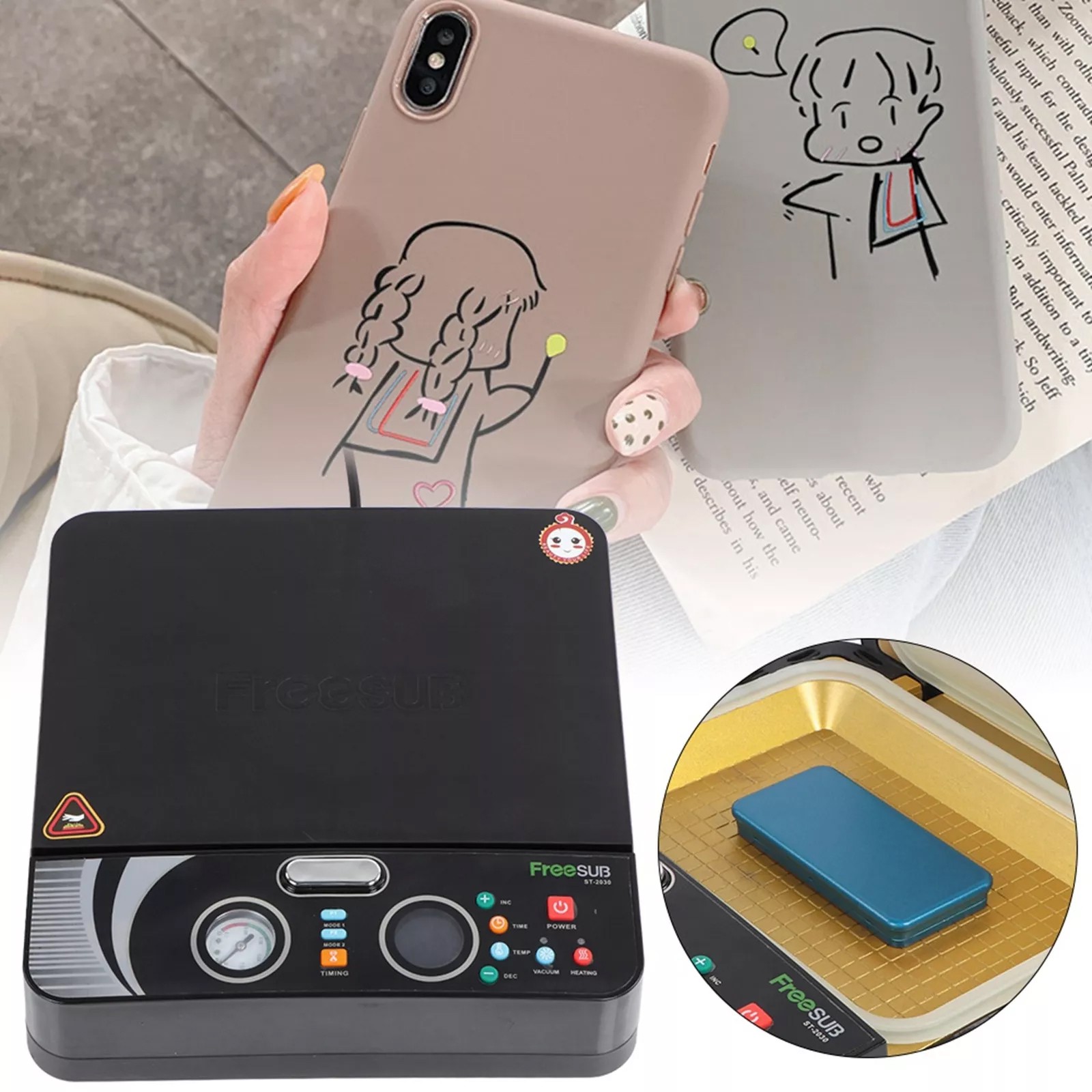 Newest 110V 3D Transfer Sublimation Vacuum Heat Press Machine for Phone CasesOx