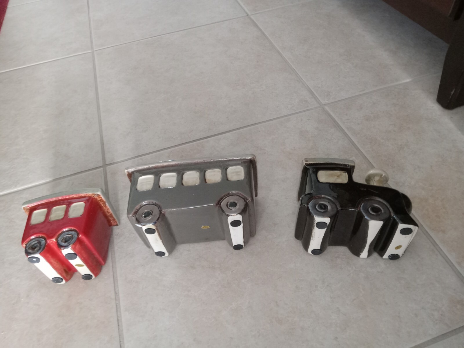 Set Of Tree Ceramic Train Planters