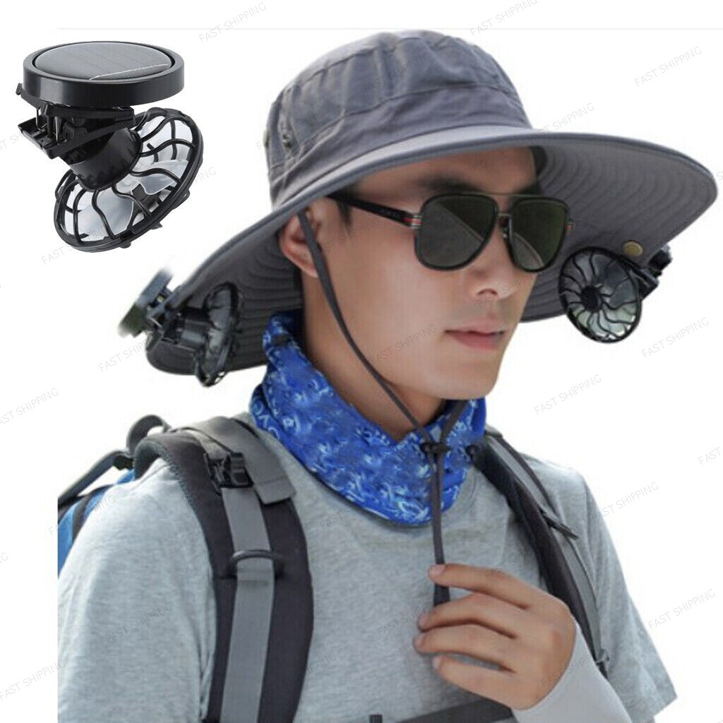 Outdoor Traveling Camping Hiking Fishing Sports NEW Hat Solar Fan 1pcs