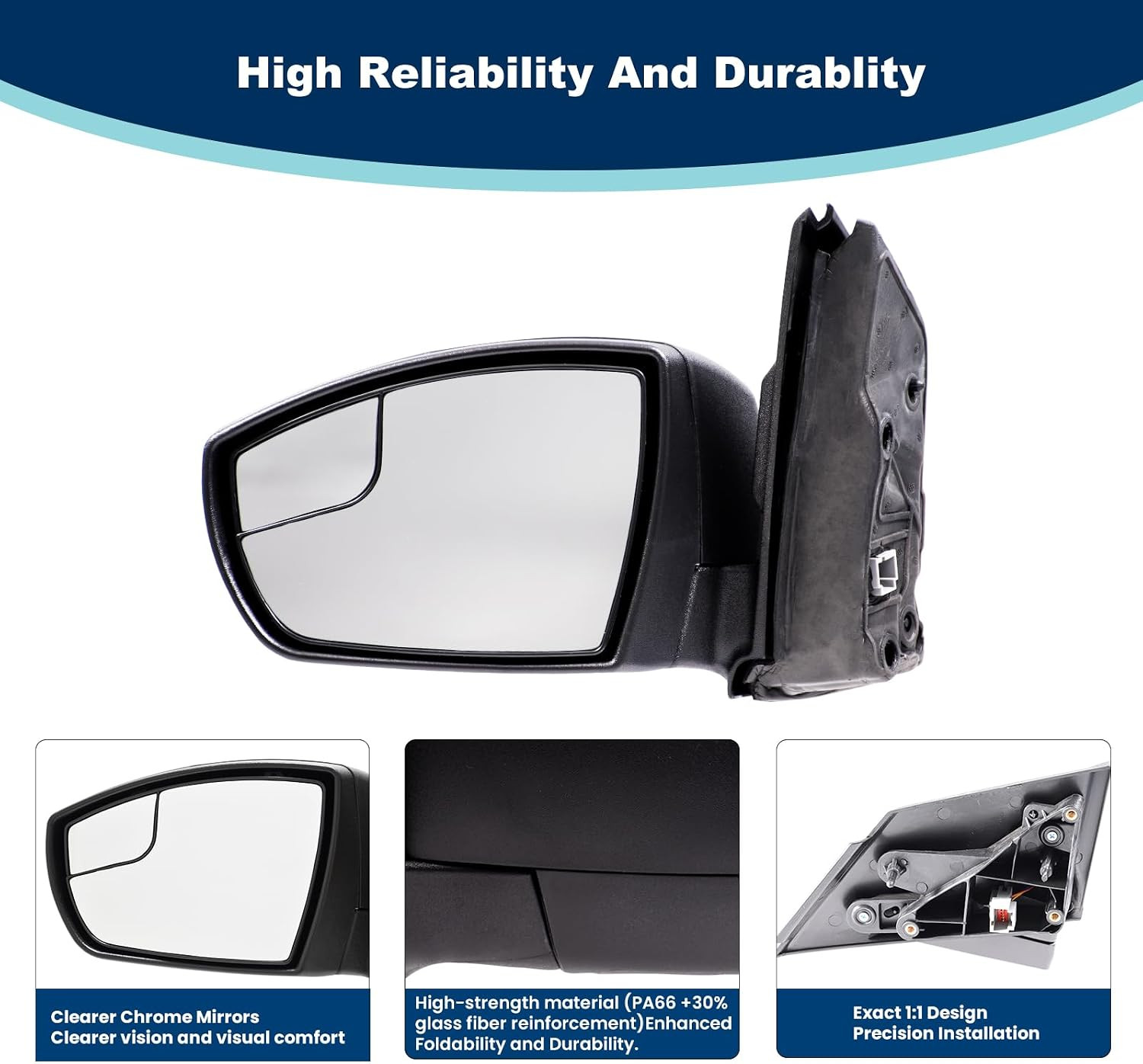 Left Driver Side Mirror Assembly Replacement Fit for 2013 2014 2015 2016 Ford Es