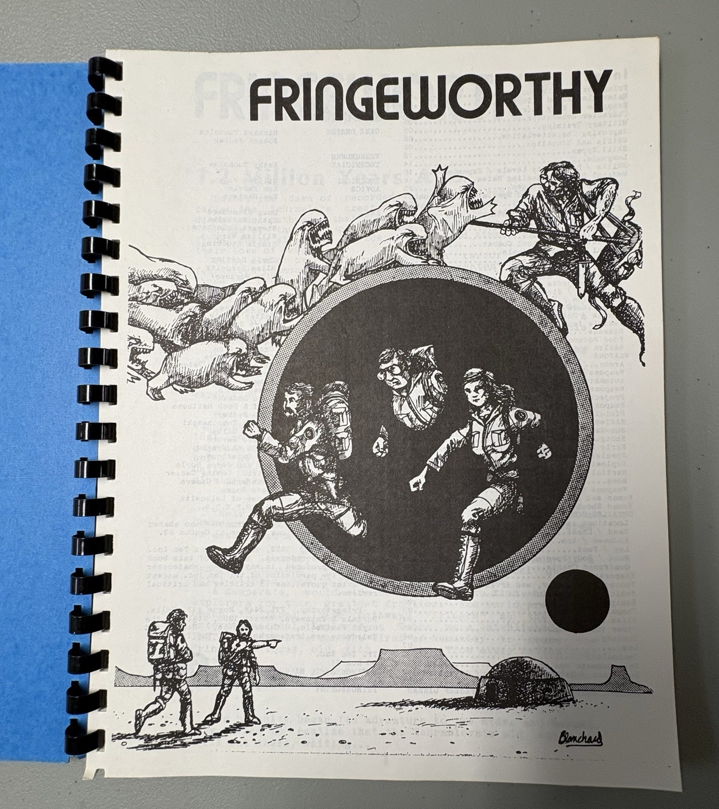1984 Tri-Tac Fringeworthy Rulebook 2nd Edition Blue Covers Comb Binding