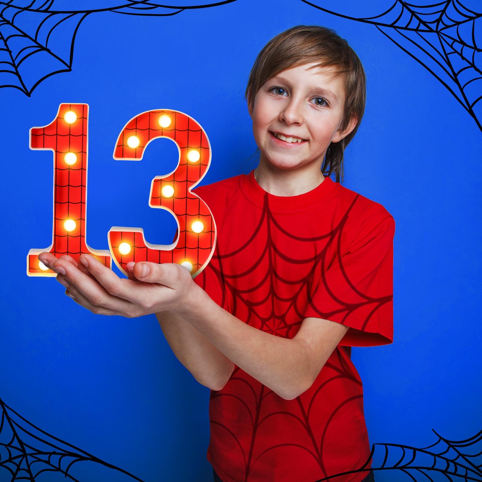 Spider LED Number 0 Light Birthday Party Decoration Marquee Night Lamp