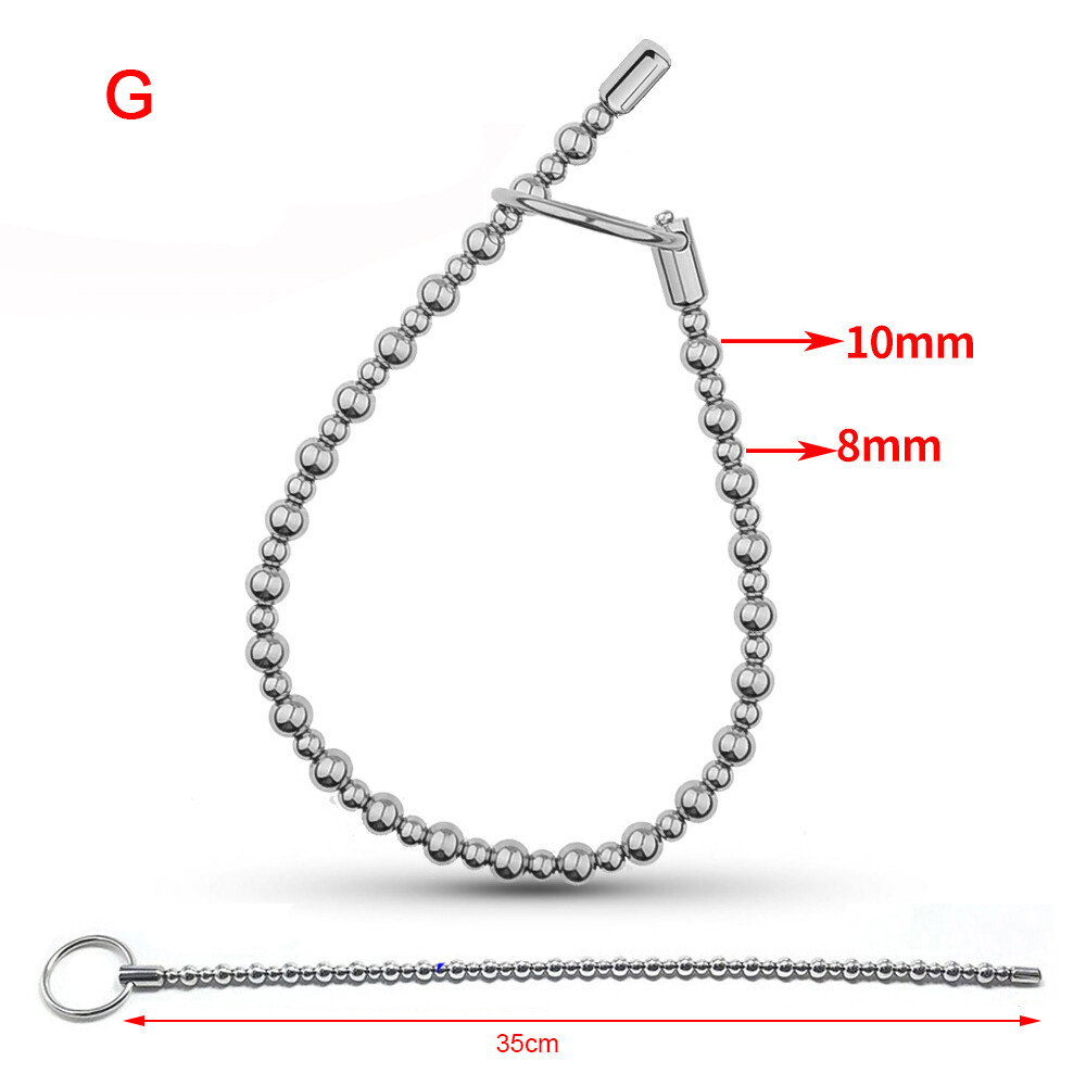 Male E-stim Shock Stainless Steel Dilator Stretcher Urethral Plug Sounding Beads