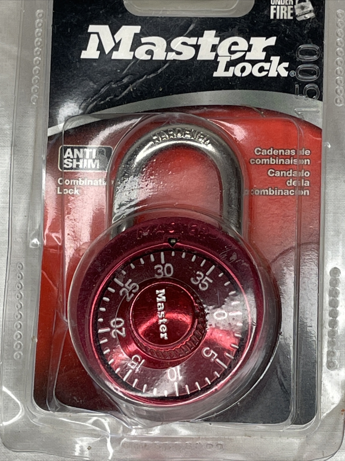 Master Lock Padlock Standard Dial Combination Lock Red NEW1561 DAST