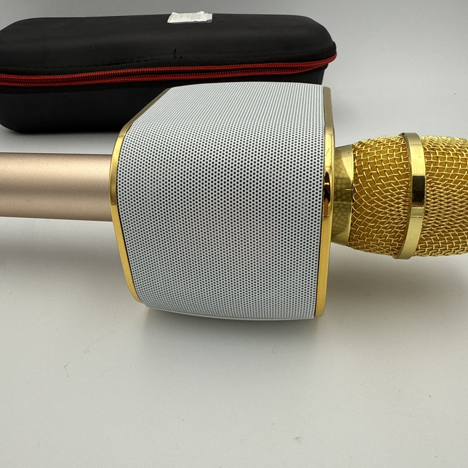 Funky Rico Karaoke Microphone Handheld Wireless Bluetooth w/Speaker Gold WORKING