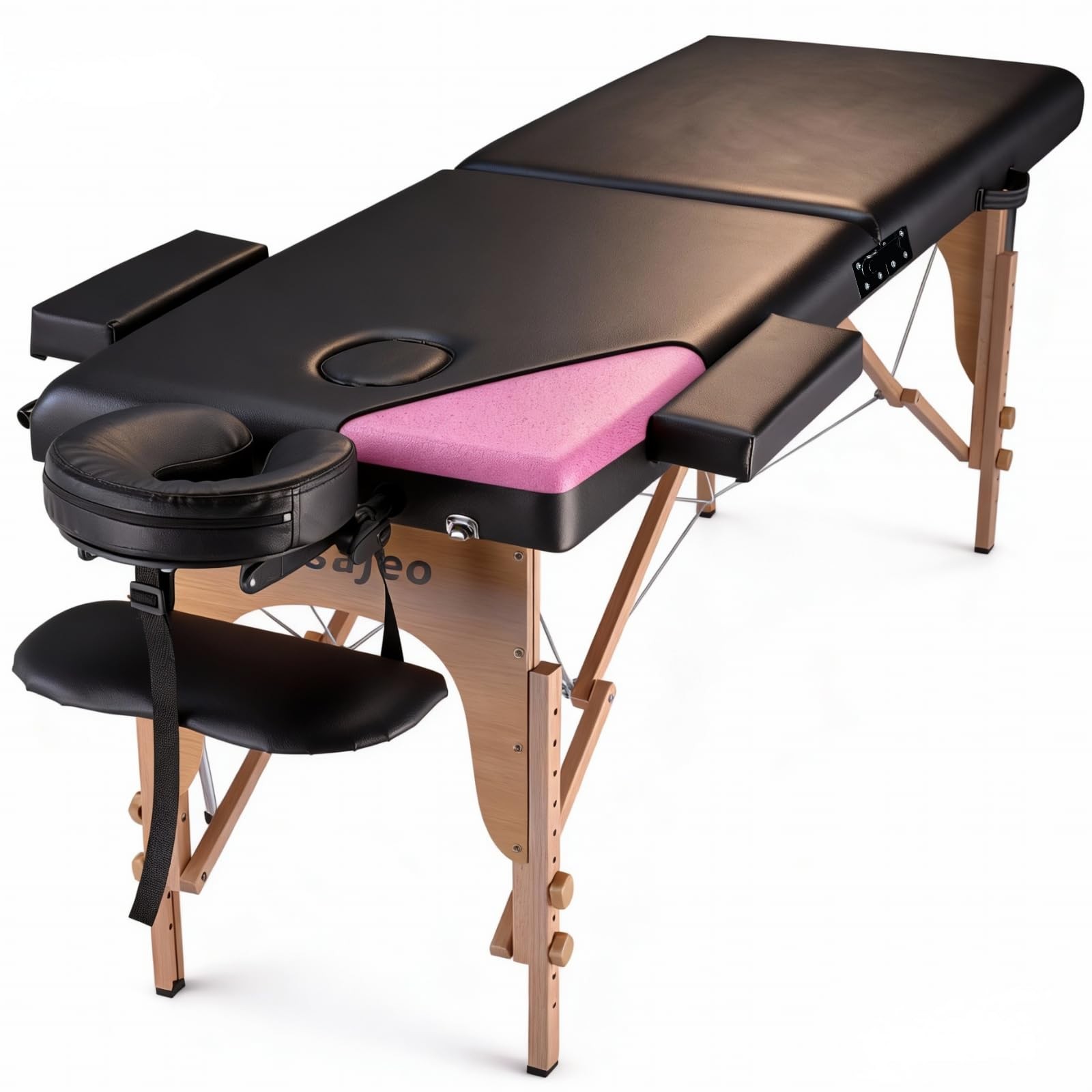 Professional Massage Table 84 Inch Portable Bed 500 LBS Black 2-Section
