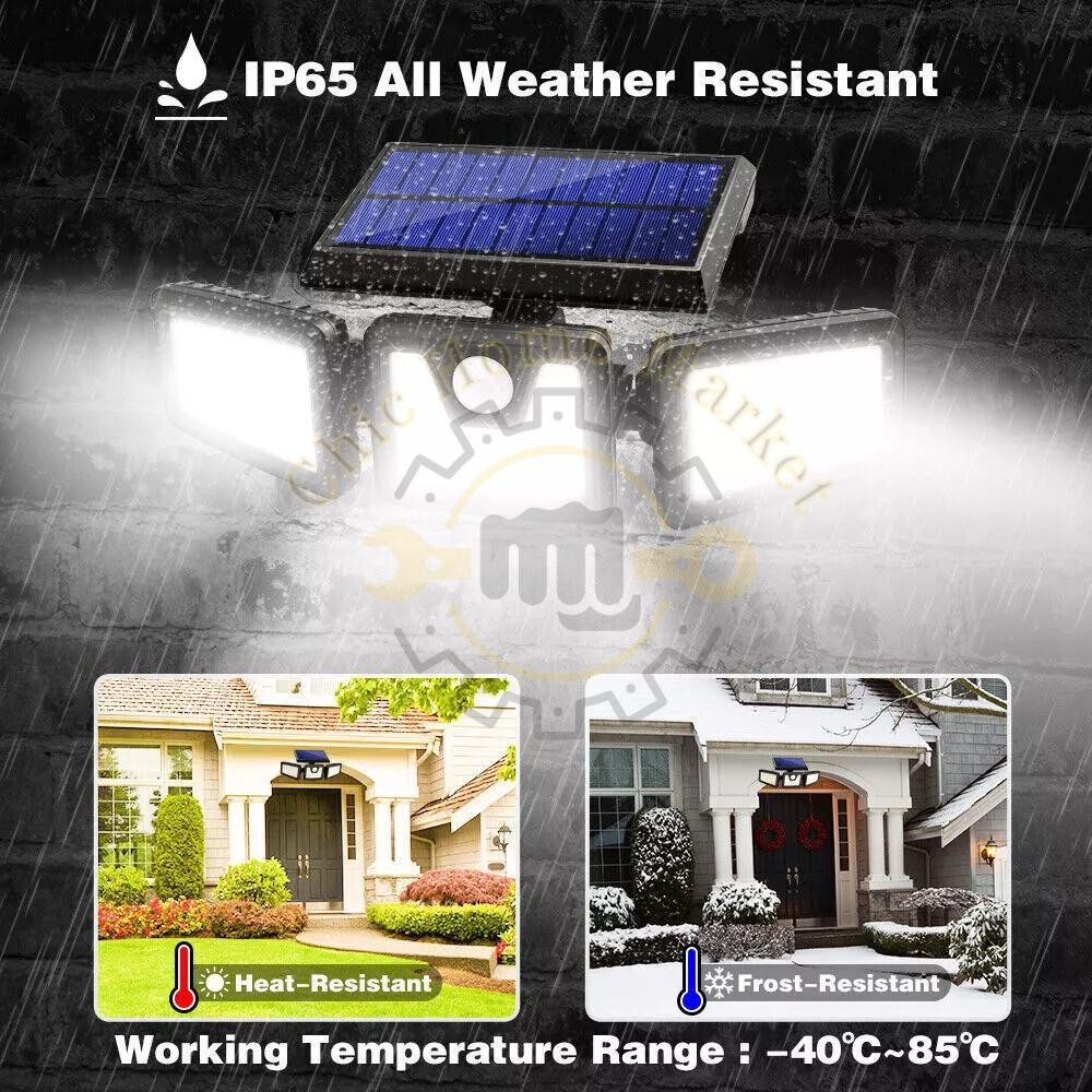 2 Pack LED Motion Sensor Solar Lights Outdoor IP65 Waterproof Security Lamp
