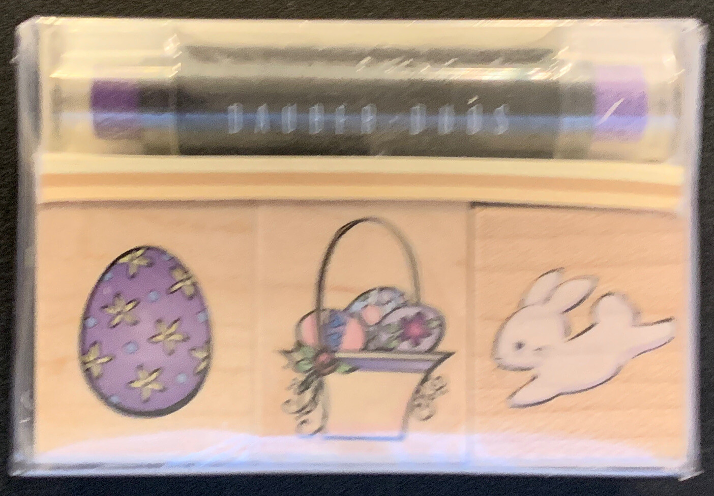 Hero Arts Easter Surprises Egg Bunny Basket Rubber Stamp Set