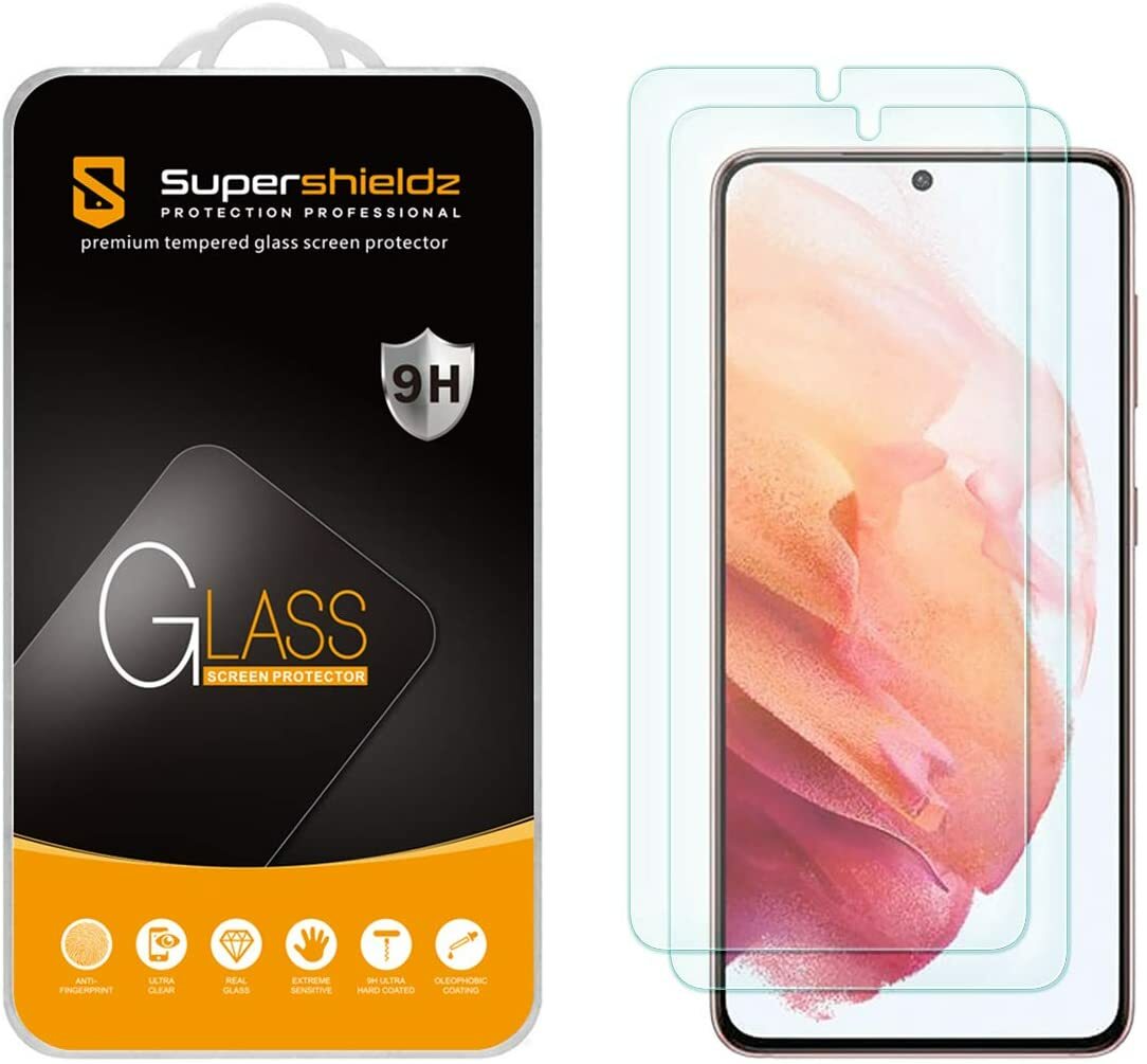 [2-Pack] Supershieldz Tempered Glass Screen Protector for Samsung Galaxy S21 5G
