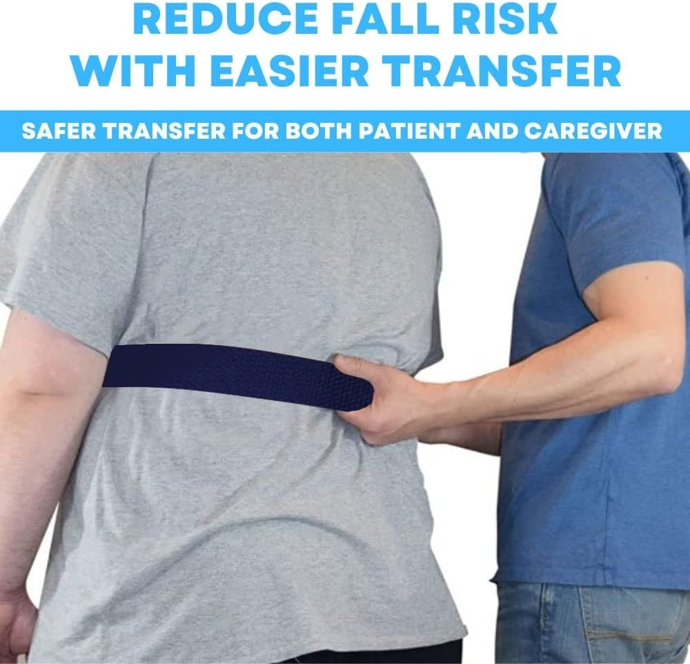 Machine Washable 60-Inch Gait Belt with Elastic Loop - Comfortable Transfer Aid