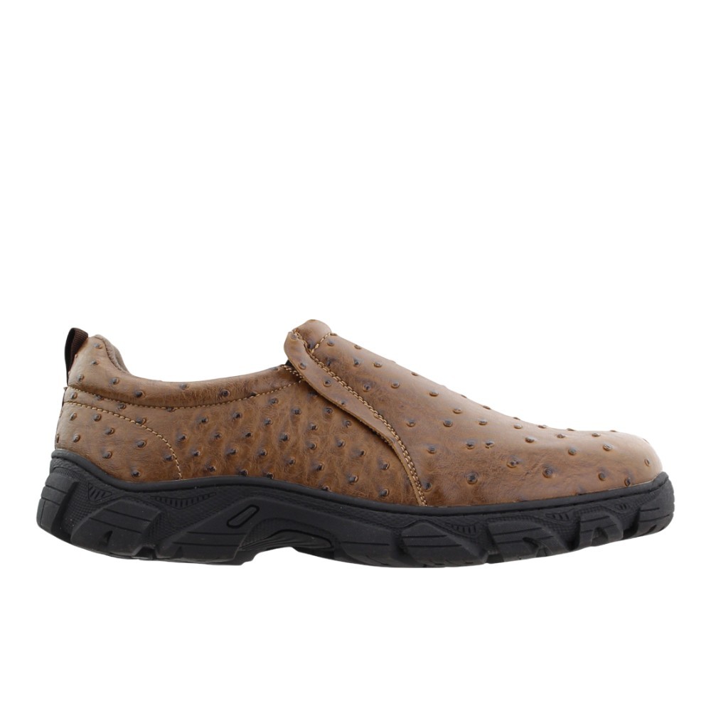 Roper Performance Faux Ostrich Slip On  Mens Brown Casual Shoes 09-020-1571-0407