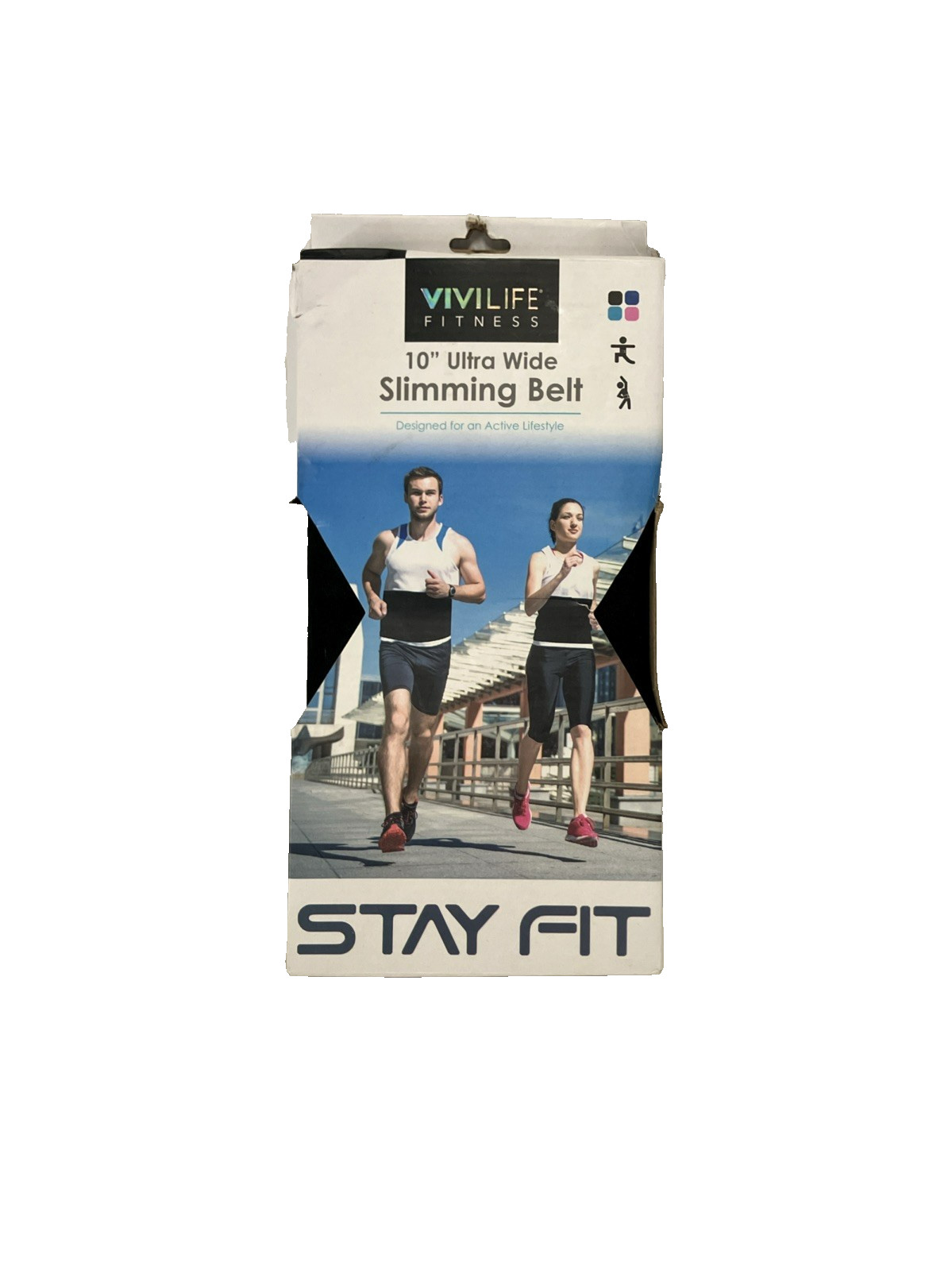 New in box Vivilife Fitness 10” Ultra Wide Slimming Belt Stay Fit Black