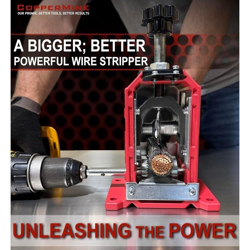 CopperMine Wire Stripping Machine, Drill Powered Benchtop Wire Stripper Machine
