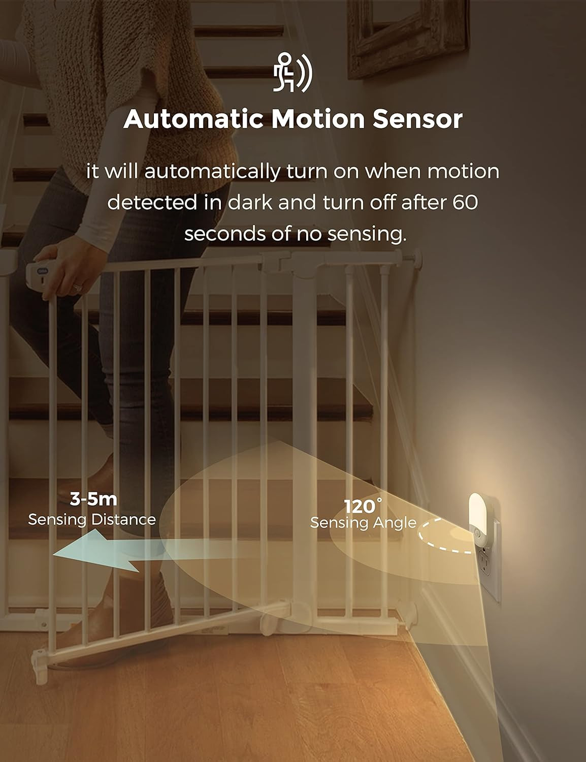 Motion Sensor Night Light, 2Pack, Motion Activated Night Light, Night Lights Plu