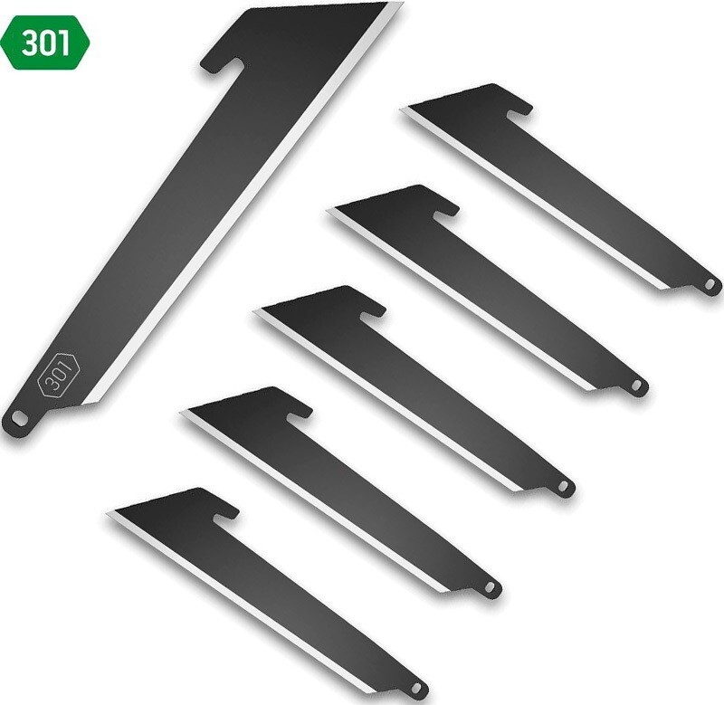 Outdoor Edge Pack of Six Utility Blade Black 3" 420J2 Steel Blades OERRU30K6C